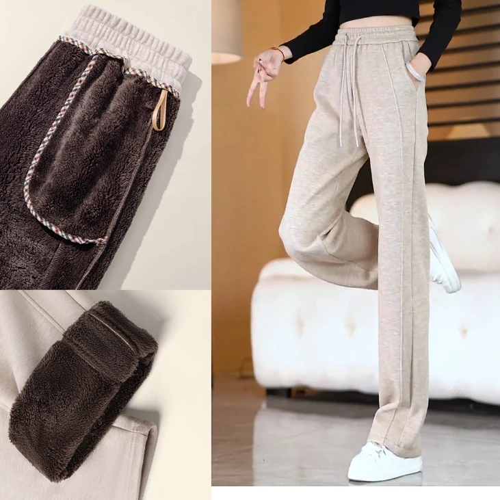 过冬款神裤显瘦高腰外穿宽松加厚保暖秋冬季冬加绒休闲裤