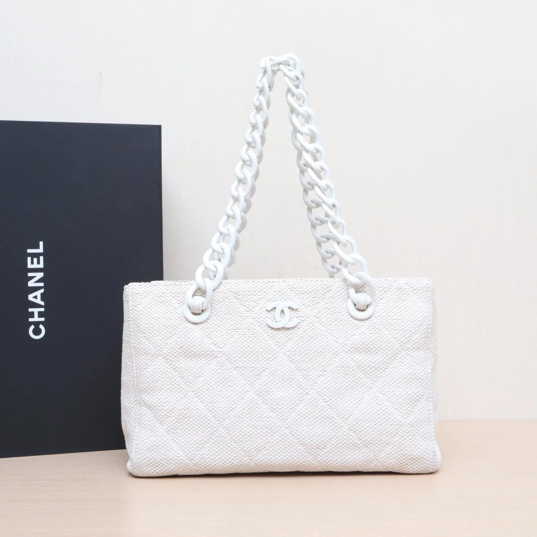 95新 Chanel/香奈儿  米白色 6开 单肩包托特沙滩包 30P205226808