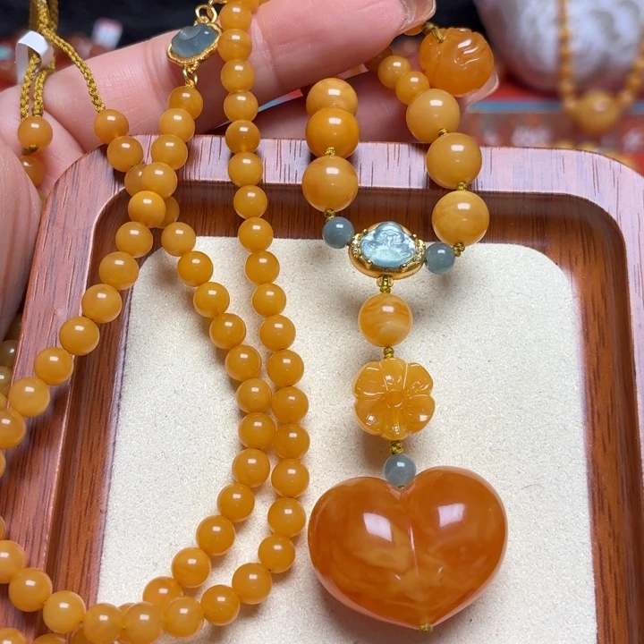 蜜蜡未镶嵌颈饰项链