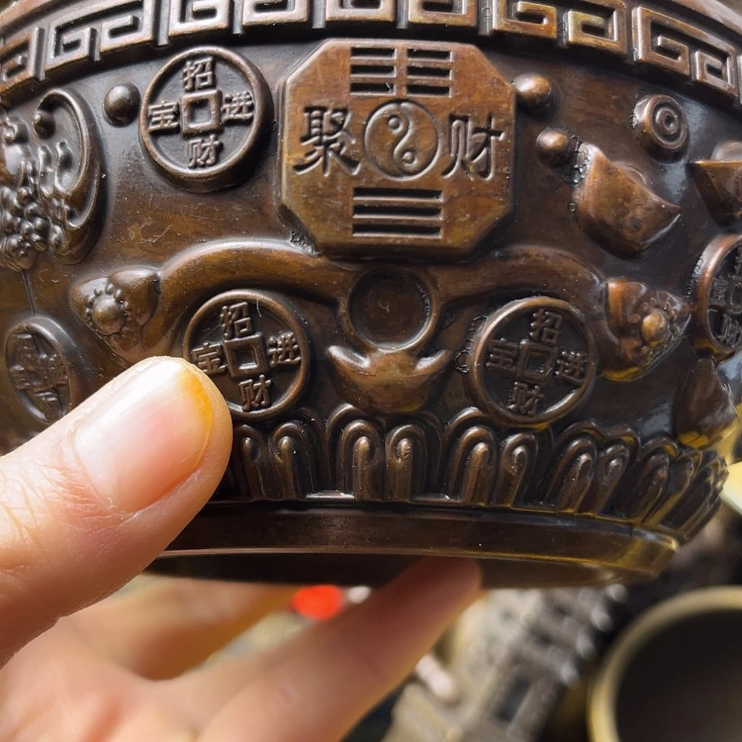 原矿风磨铜精美聚宝盆