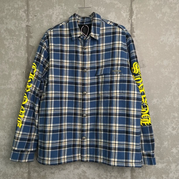 未使用 Chrome Hearts/克罗心 XL*1/蓝色梵文格子加棉夹克/16225