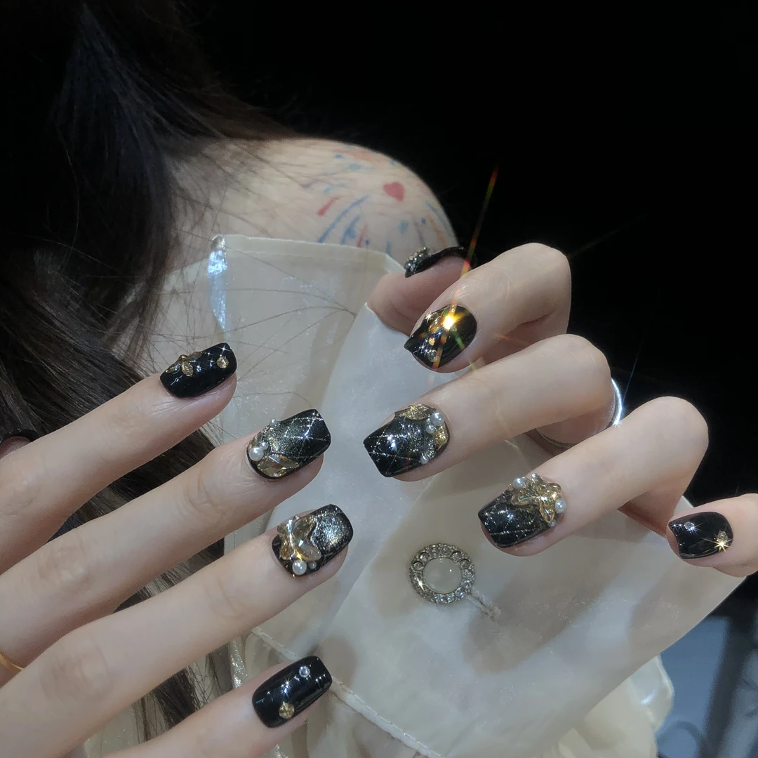 喵公子【华尔兹】【施家全华钻】纯手工穿戴甲可拆卸美甲光疗甲