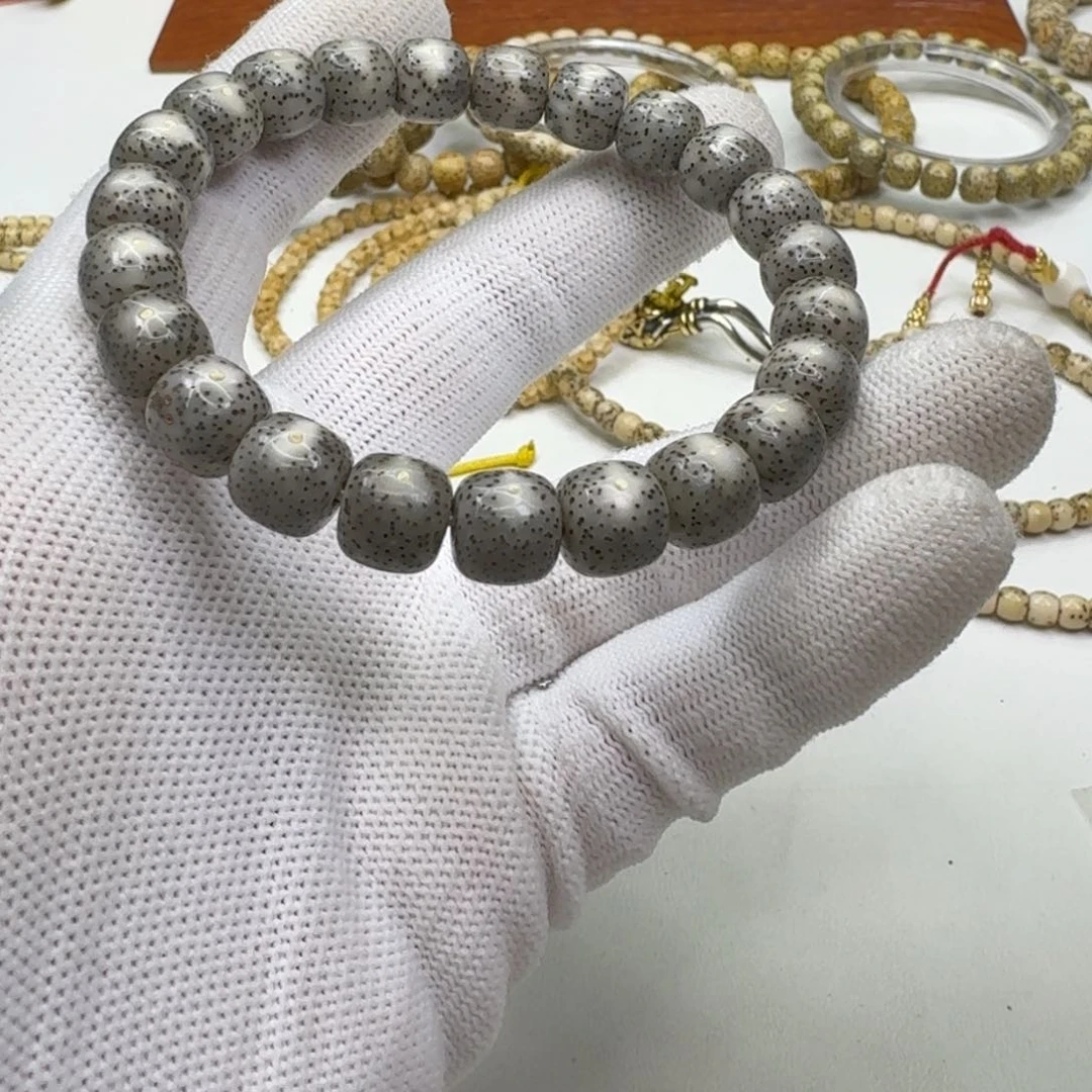 星月菩提手串54梵天糯冰绿月留白针尖星10单圈