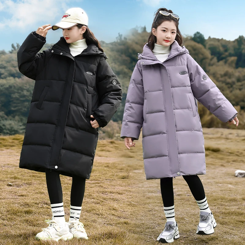 女大童棉服2025新款儿童洋气冬季加厚保暖棉袄女童冬款中长款棉衣