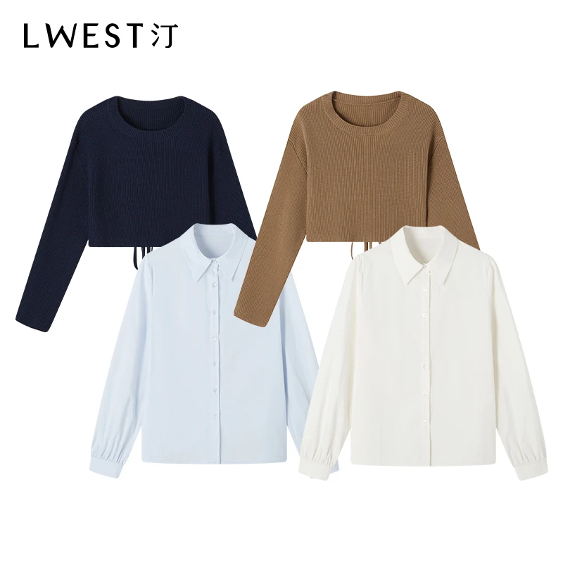 9243【马琦尧专属】朗文斯汀撞色罩衫气质衬衫套装DZMG4509C09243