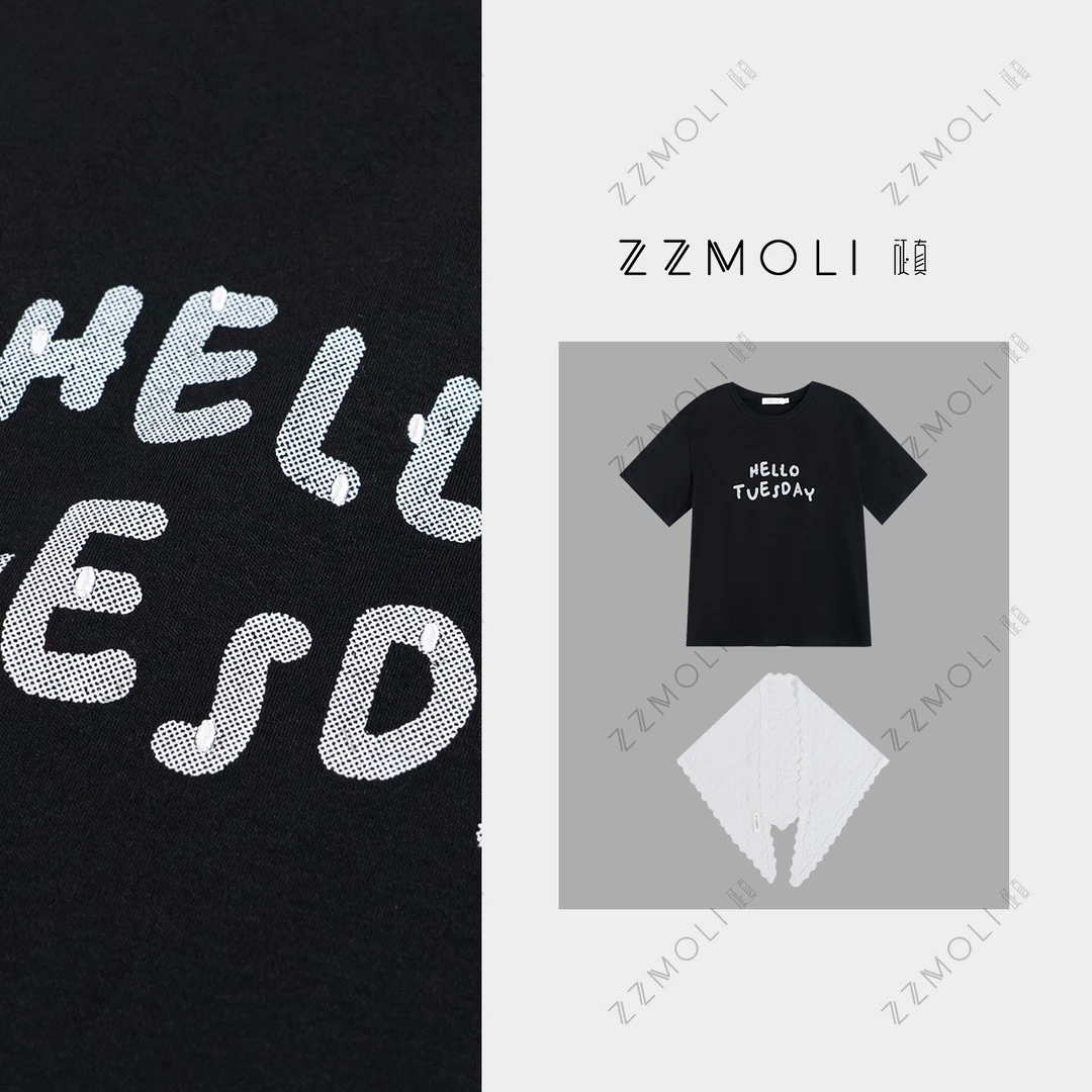 ZZMOLI新款时髦穿搭短袖t恤女款爆款洋气衣服休闲上衣ZBY76016