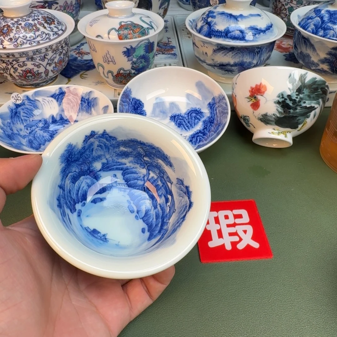 陶纯手工纯手绘茶具石头347