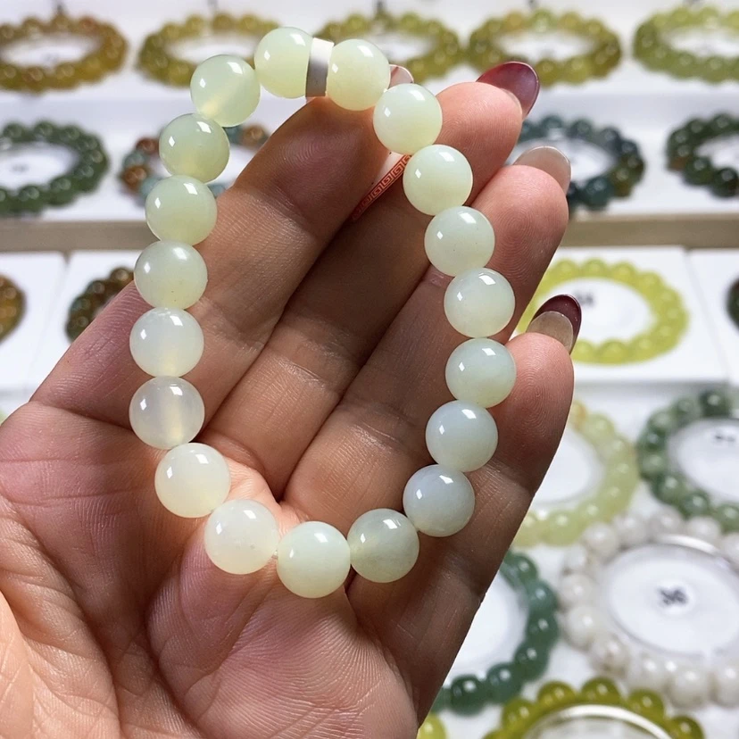 【闪购商品】未镶嵌蛇纹石玉手链卡10