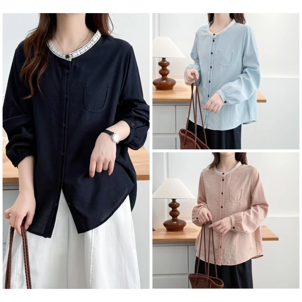 大码女装2025新款韩版宽松长袖衬衫秋季胖MM复古时尚显瘦小衫上衣