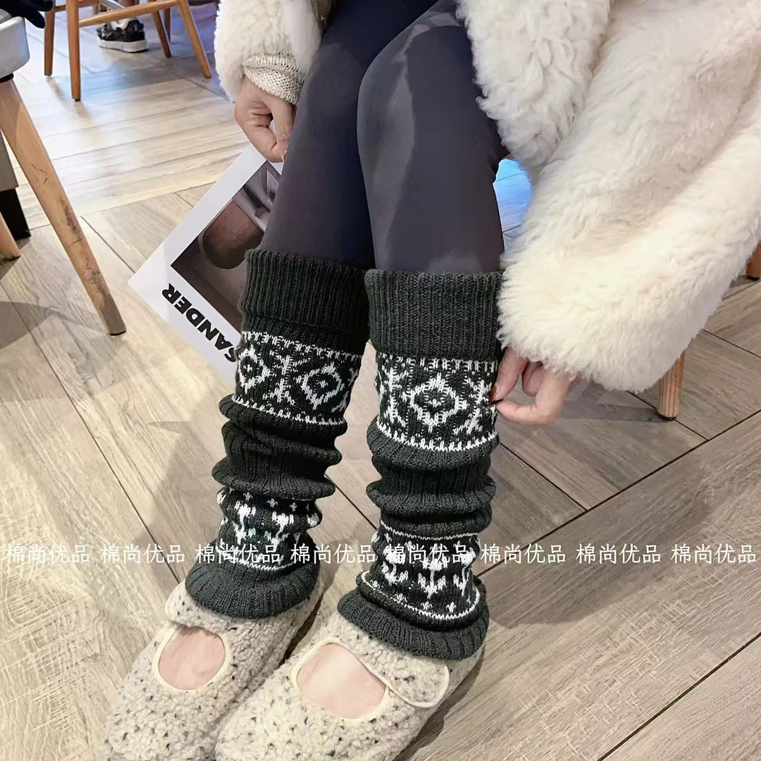 秋冬季袜子女保暖北欧费尔岛风堆堆袜套ins风学生百搭长款腿套