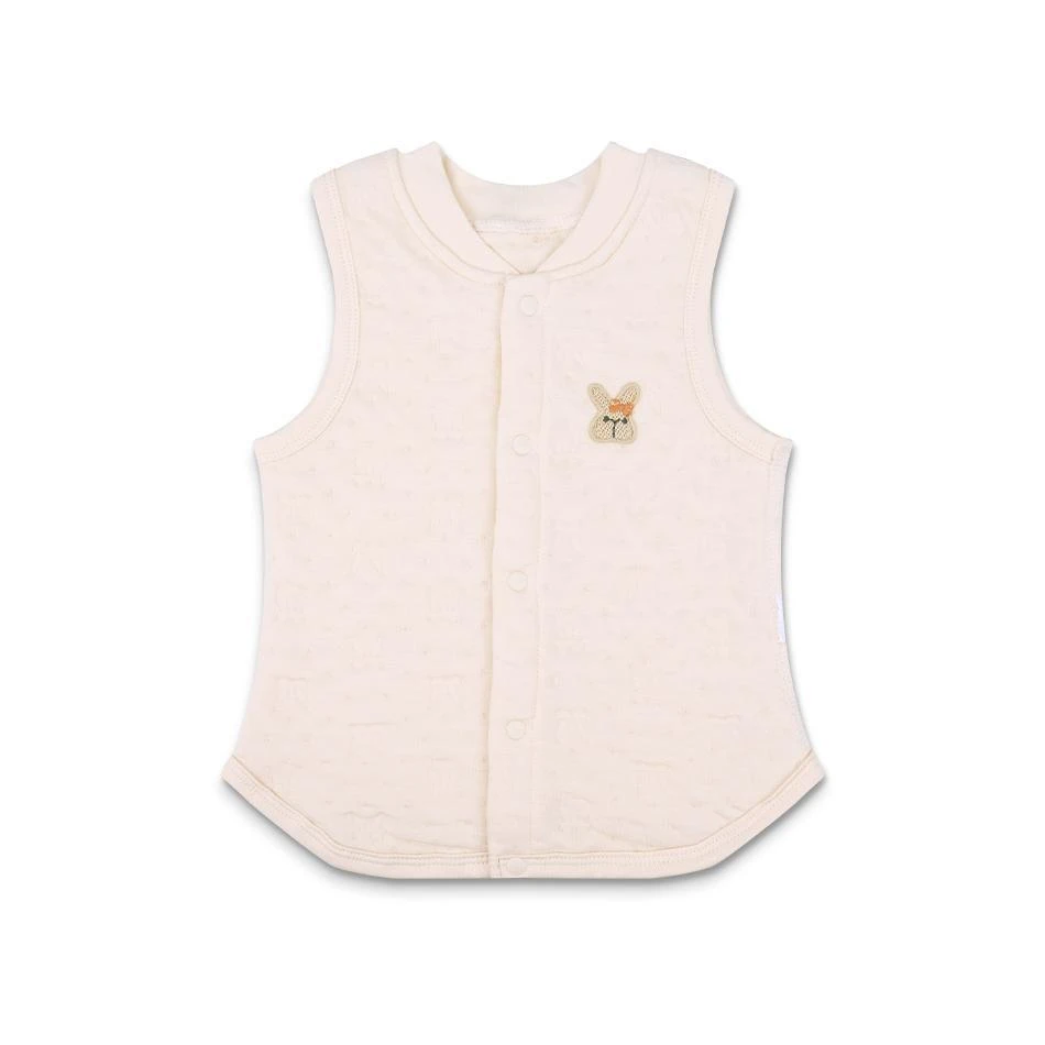 棉花树A类婴幼儿夹丝马夹YMMLBD3011蝴蝶结兔叽米白量贩