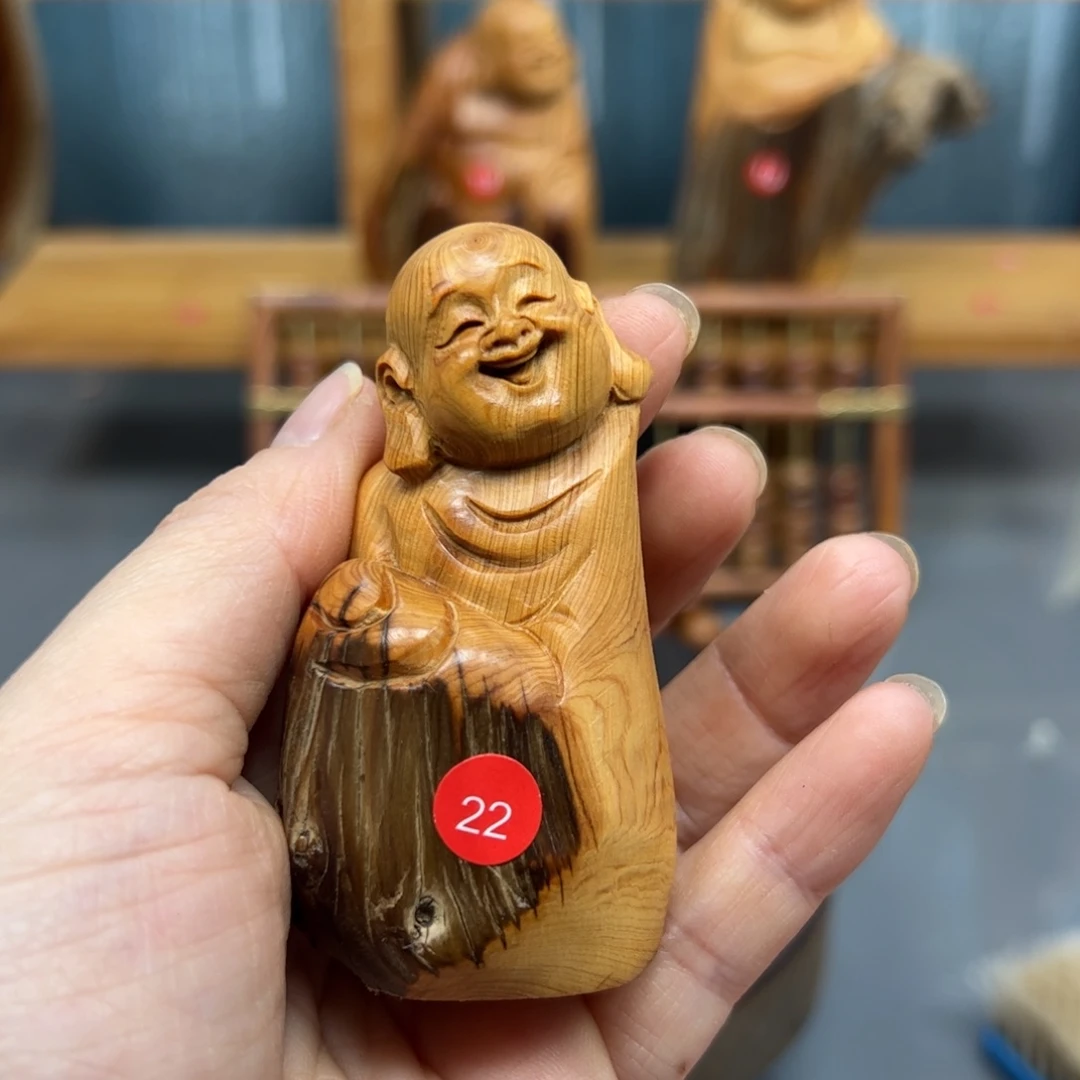 浩***徳木崖柏木摆件手把件，