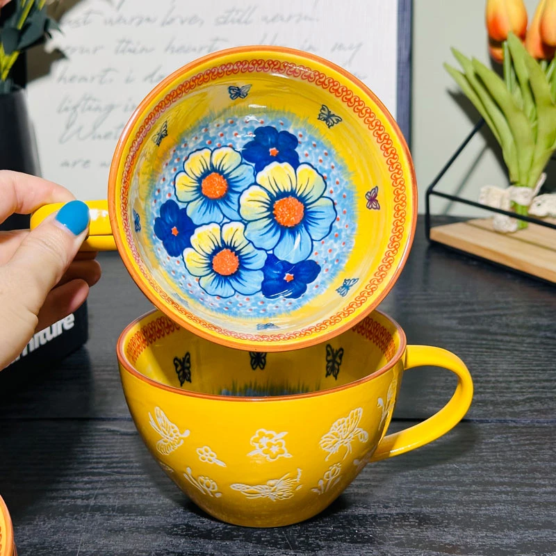 大师级国潮早餐杯陶瓷杯子家用水杯马克杯创意高颜值咖啡杯燕麦杯