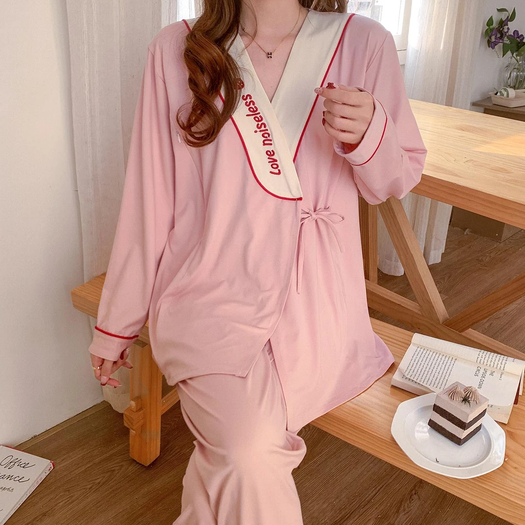 【春夏纯棉】月子服哺乳长袖薄款孕妇睡衣产妇产前产后套装喂奶宽松