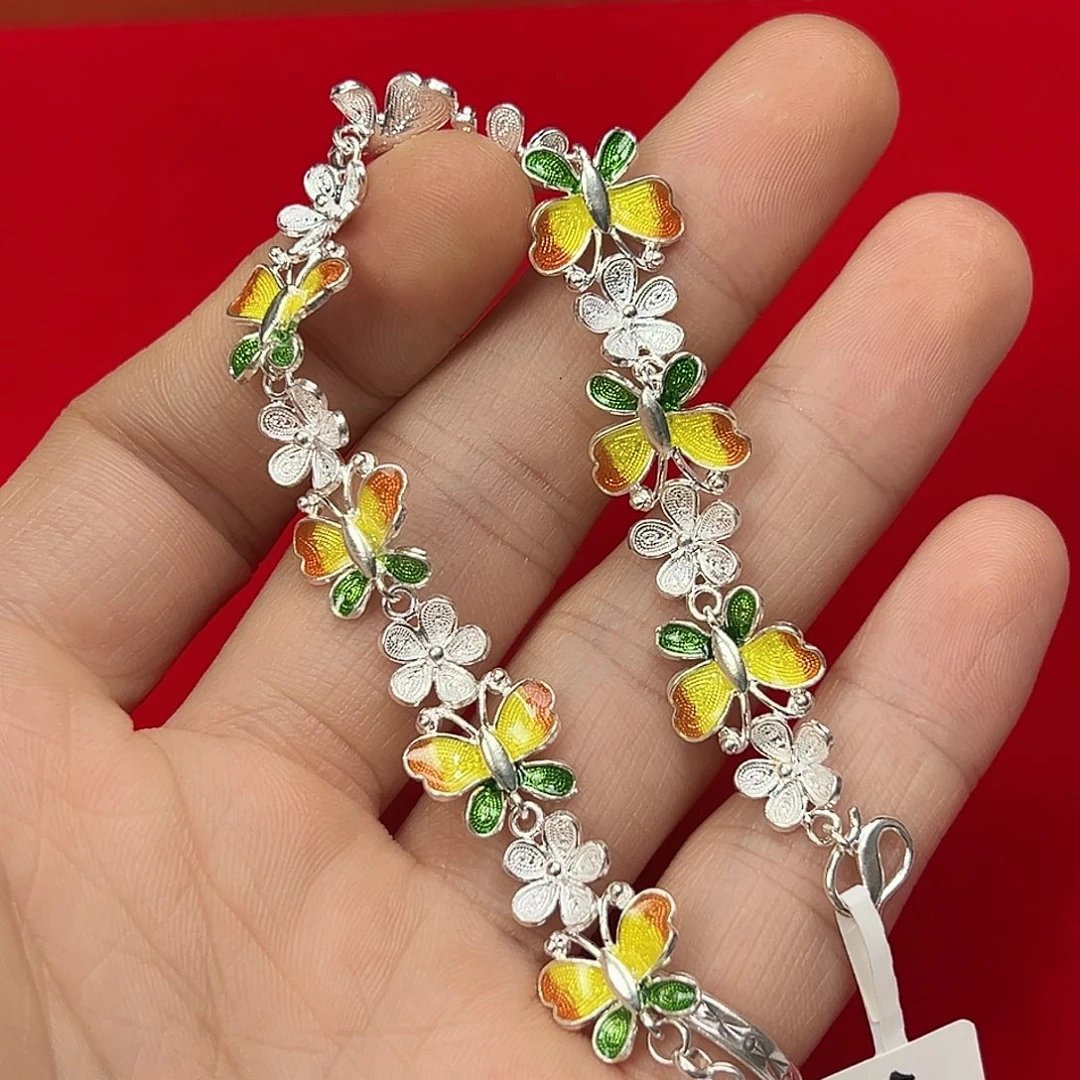 足银足银花丝手工手链