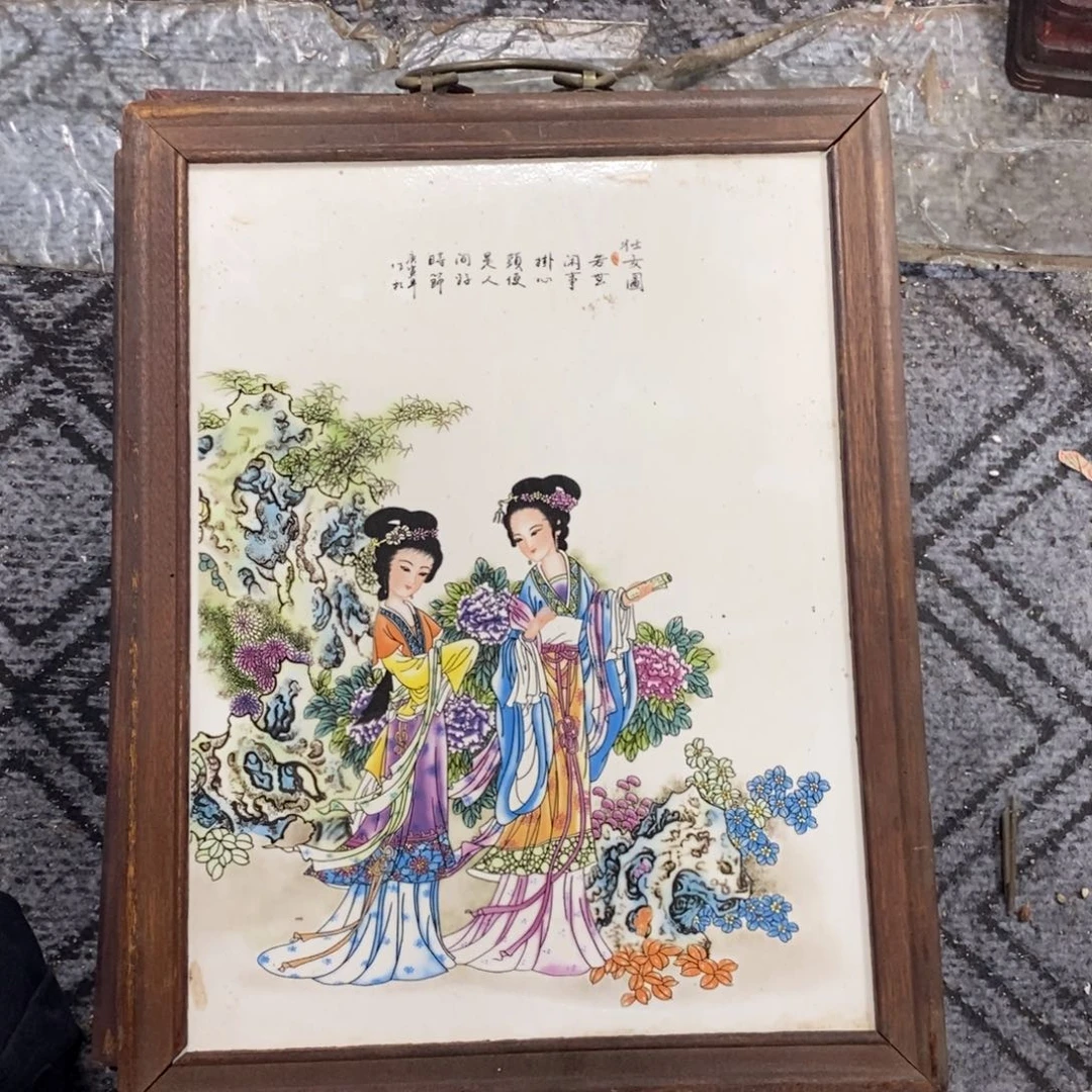 瓷片37*28 景德镇瓷板画柴窑烧制