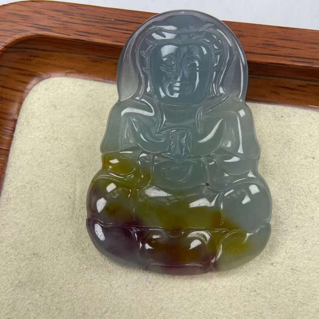 A592观音蓝水三彩吊坠时尚百搭女款多样发货其一