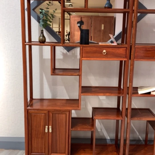 紫檀木类家具恕**言缅花博古架