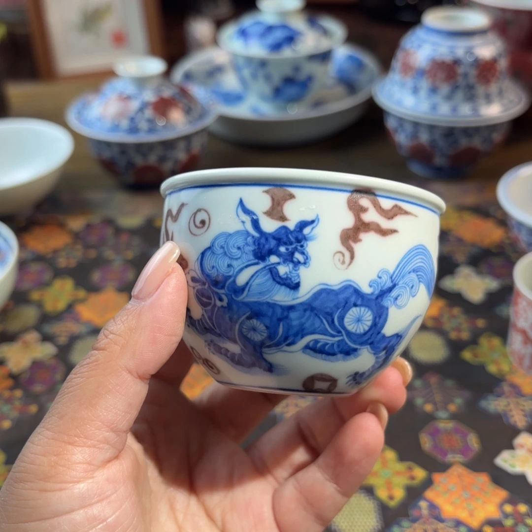 陶微瑕孤品青花手绘杯杯杯