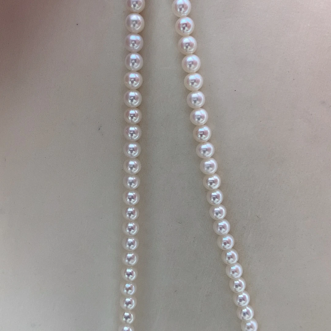 银S925镶嵌淡水珍珠颈饰4-4.5mm极光