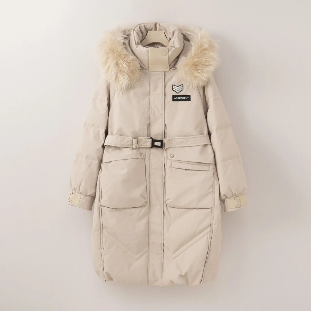 【特价-占单者限购】Q2380 貉子毛领中长款超显瘦女士羽绒服