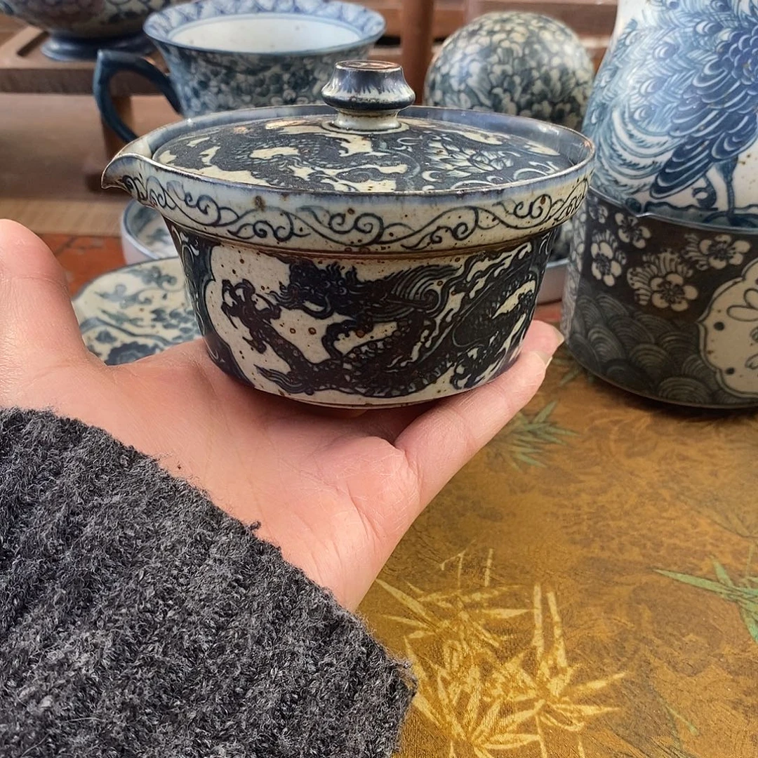 陶手工手绘青花高温陶瓷