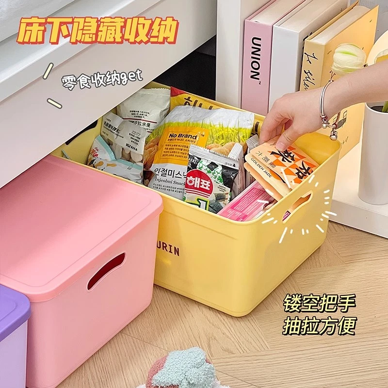 新款家庭装衣柜收纳箱可爱卡通家用防尘车内充电器收纳盒子零食盒