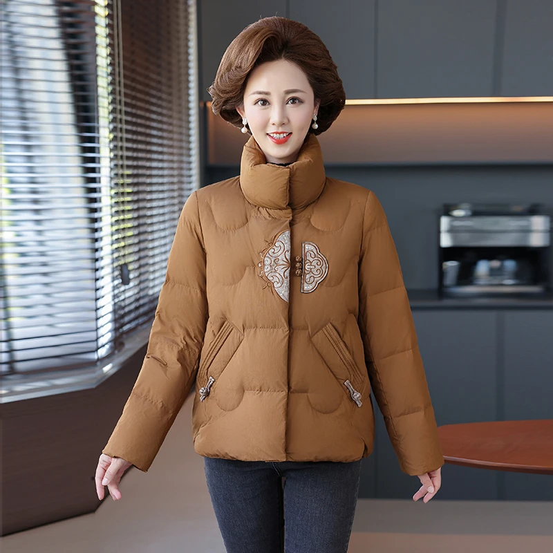 【金兆喜】时尚妈妈冬季90白鸭绒轻薄羽绒服气质