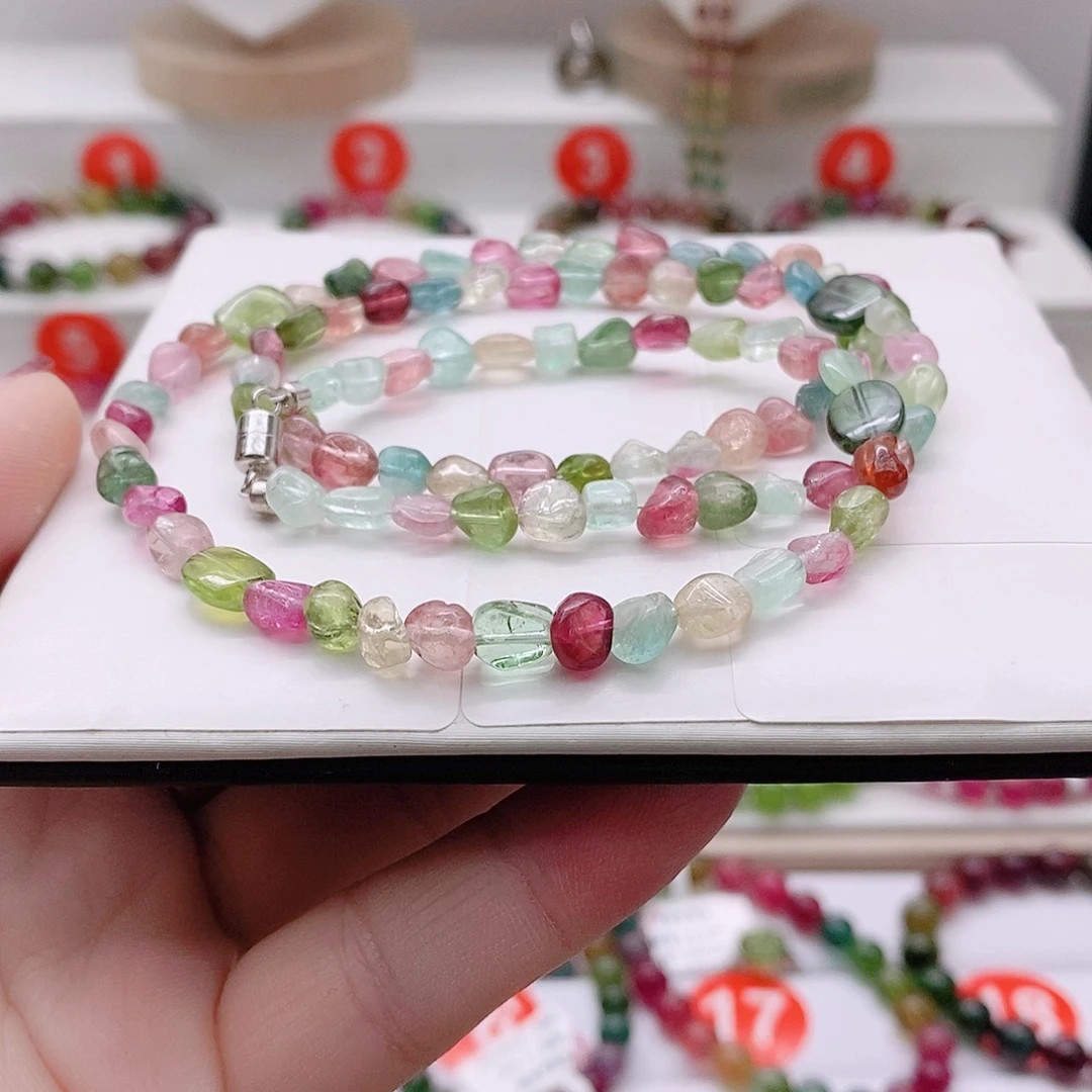 碧玺未镶嵌手链23号