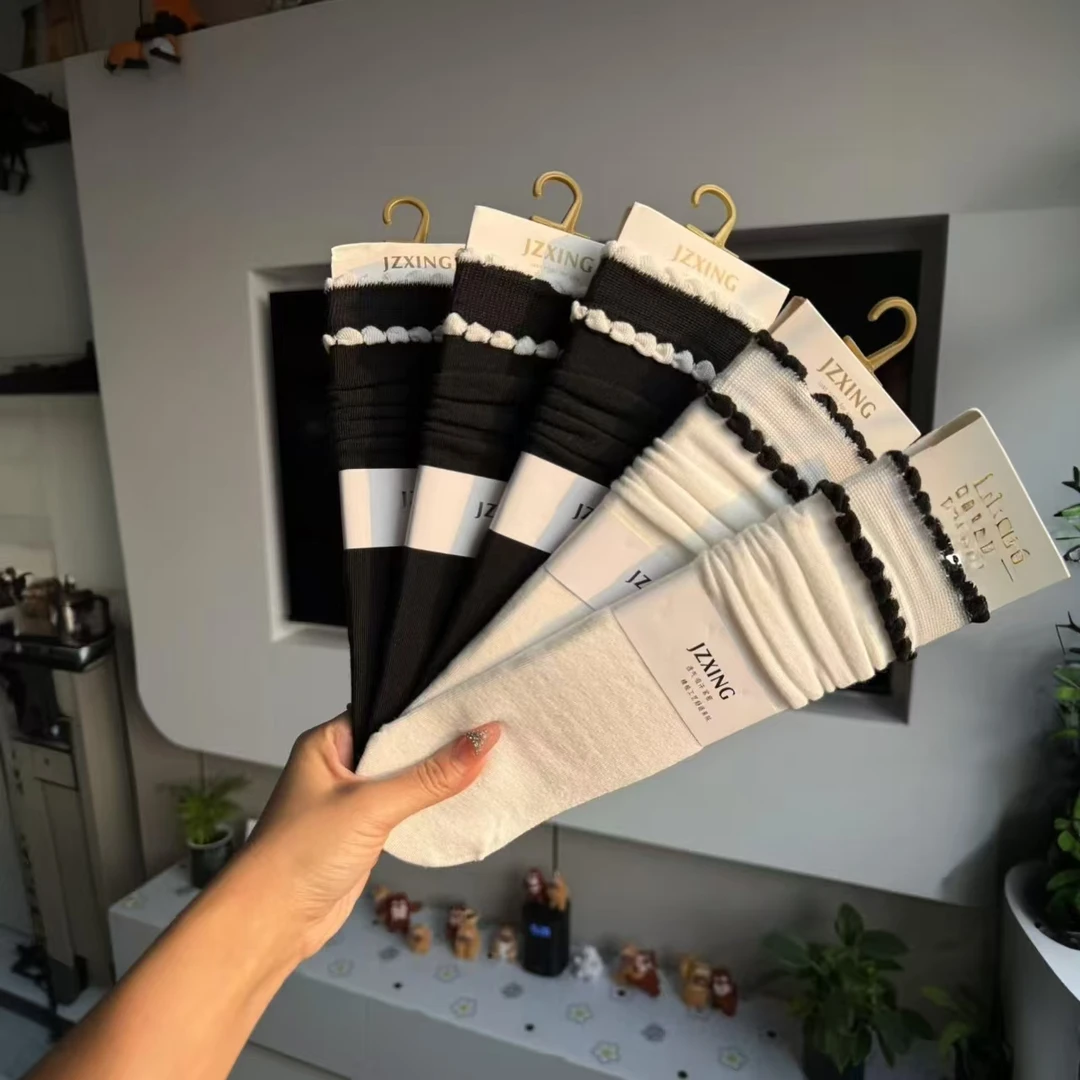 堆堆袜四季款透气百搭时尚中筒女袜秋冬新款舒适无痕