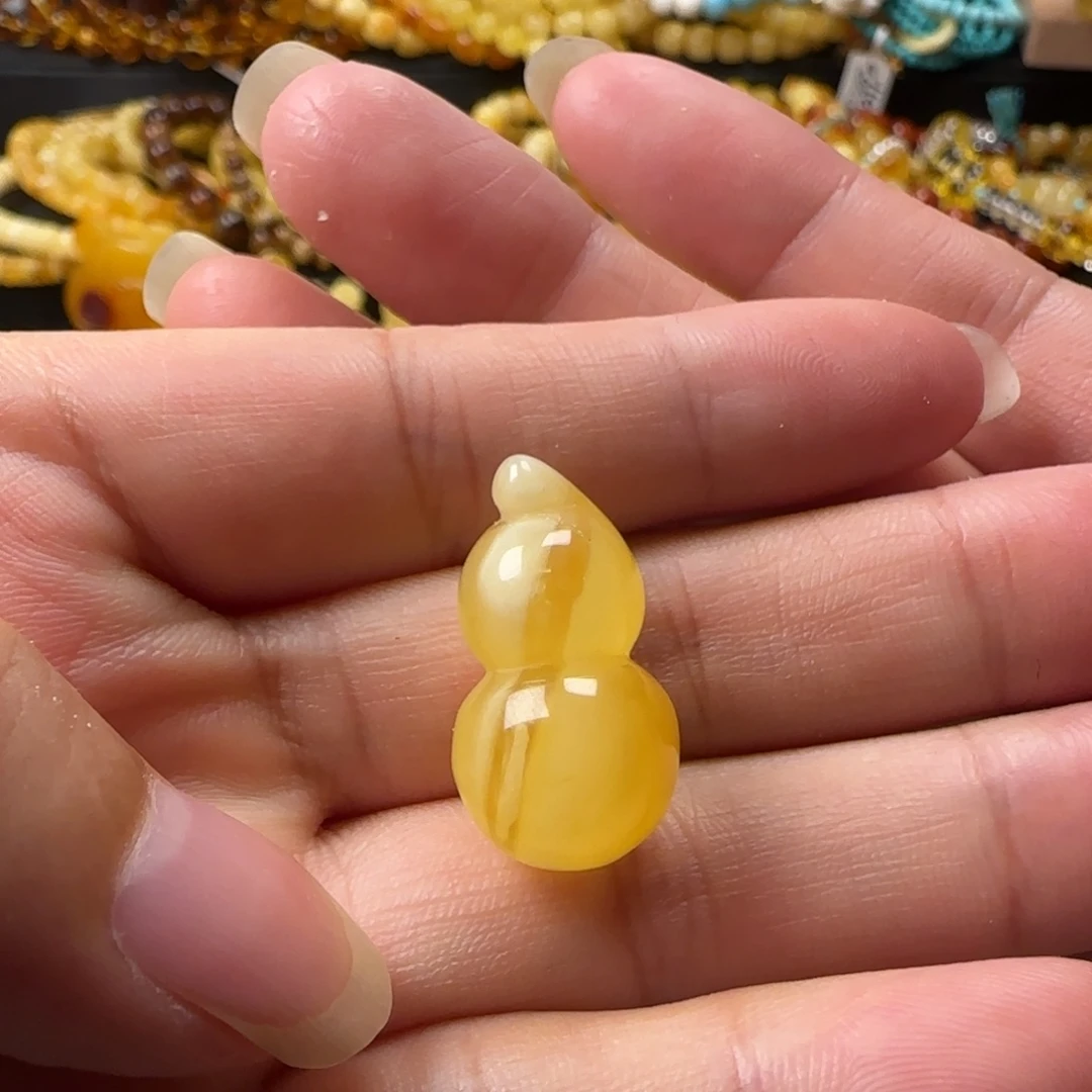 蜜蜡颈饰未镶嵌蜜蜡飘花葫芦吊坠特价出