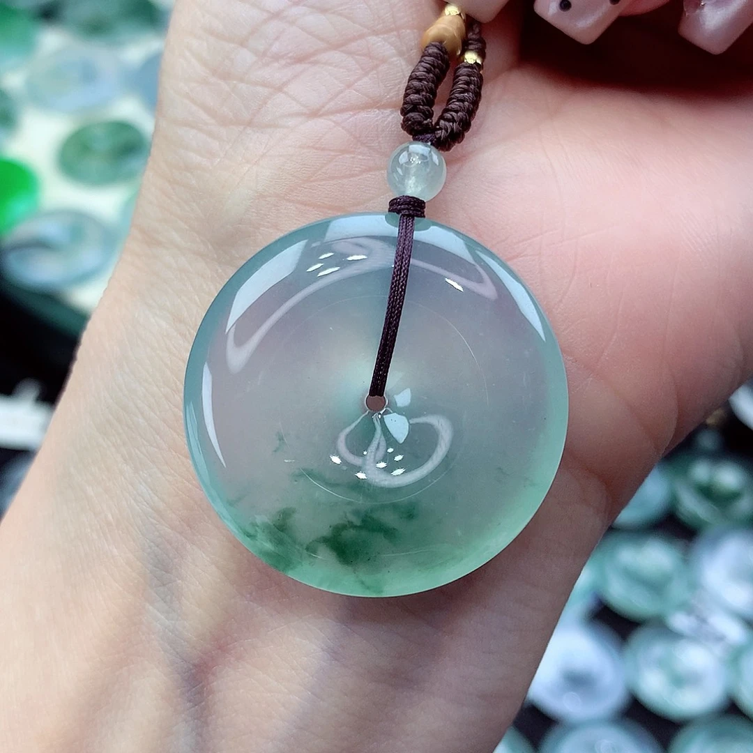 翡翠未镶嵌颈饰编号40尺寸29.9/5.9