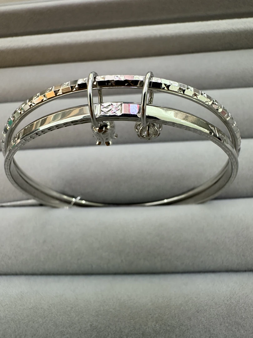 铂金pt950车花马赛克双圈流苏手镯卡5.8mm00023145