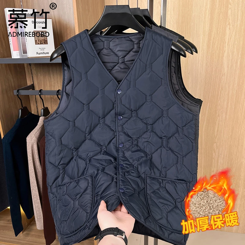 秋冬新款中老年男装爸爸装加厚款马甲开衫男保暖背心内搭宽松款