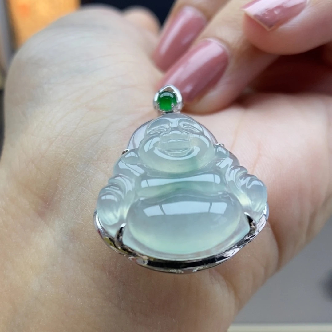 翡翠18K金镶嵌颈饰吊坠51