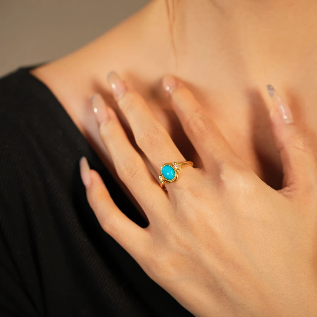 【芳妍专属】足金美松绿松石镂空戒指--XBB0628SXBBA