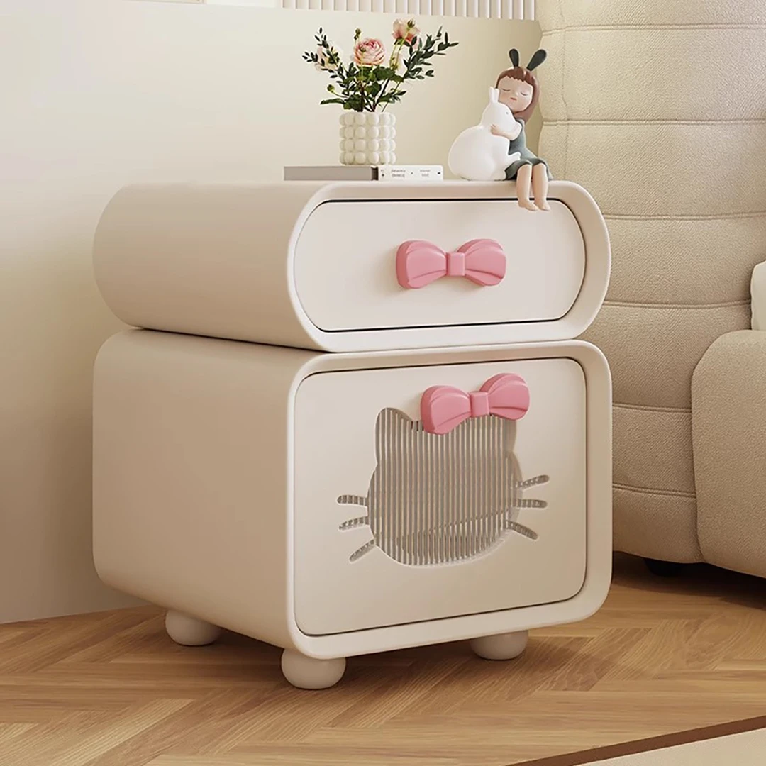 床头柜家用卧室小众设计感小型实木床边柜2025新款儿童创意小柜子