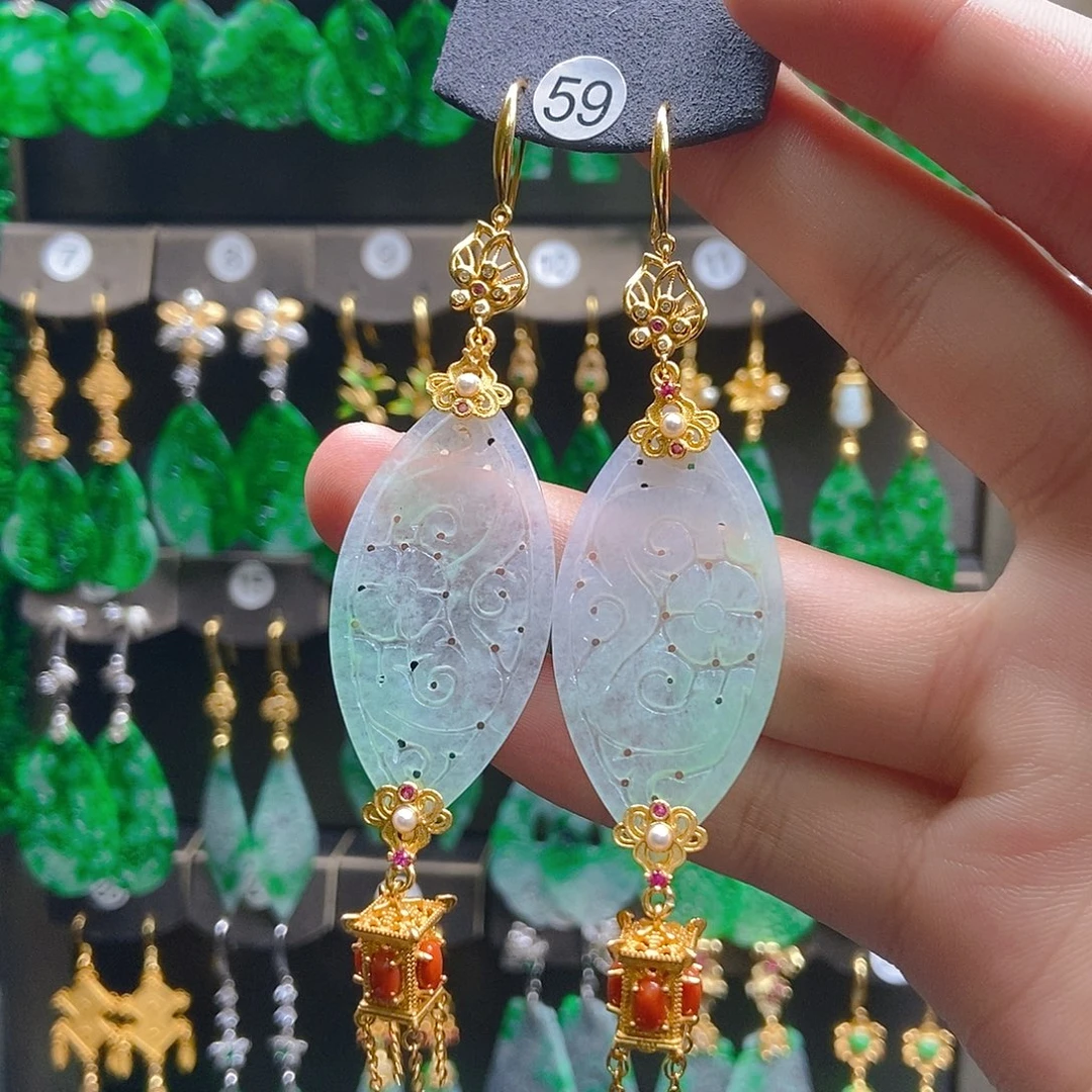 翡翠未镶嵌耳饰翡翠