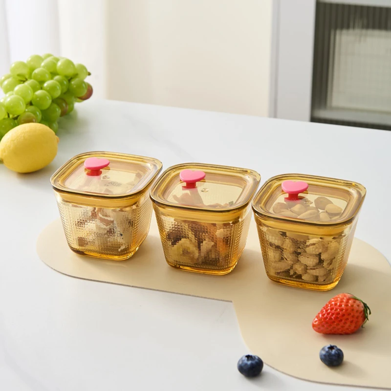 【金橘专属】钻纹270ml保鲜盒密封罐多规格套装方形便携盖子款