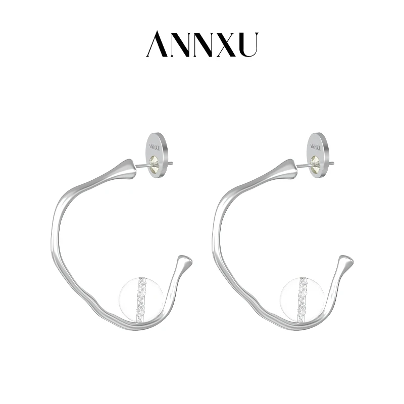 ANNXU 铜合金琉璃耳饰 凝露系列凝露不规则琉璃耳钉