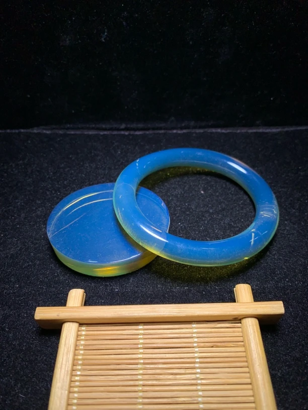 缅甸琥珀高蓝贵妃圆条手镯56