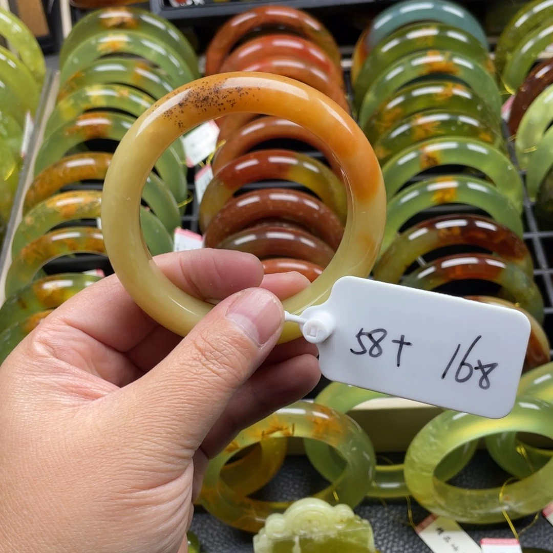 未镶嵌蛇纹石玉手镯有裂手镯特价不退不换