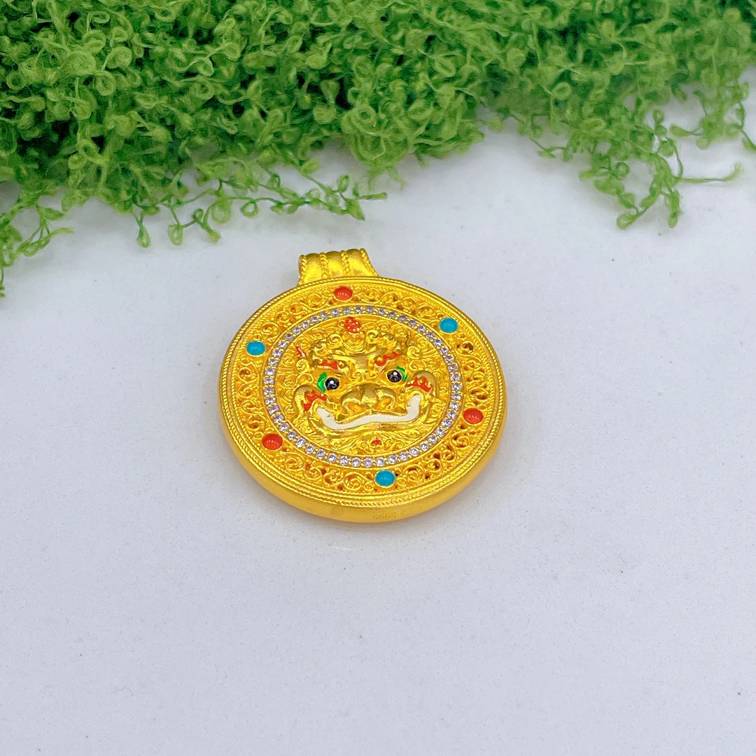 合金吊坠 醒狮八宝罗盘吊坠