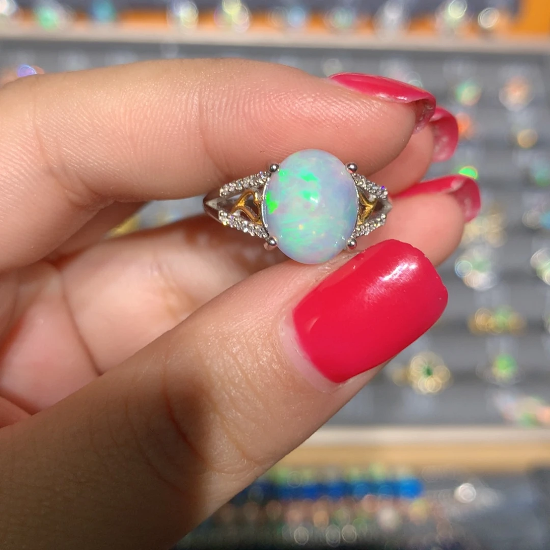 银S925镶嵌欧泊欧泊福利戒指不退换l