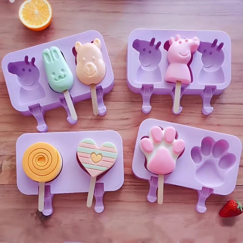 创意雪糕模具家用diy自制卡通做冰淇淋冰糕棒冰激凌硅胶冰棍磨具