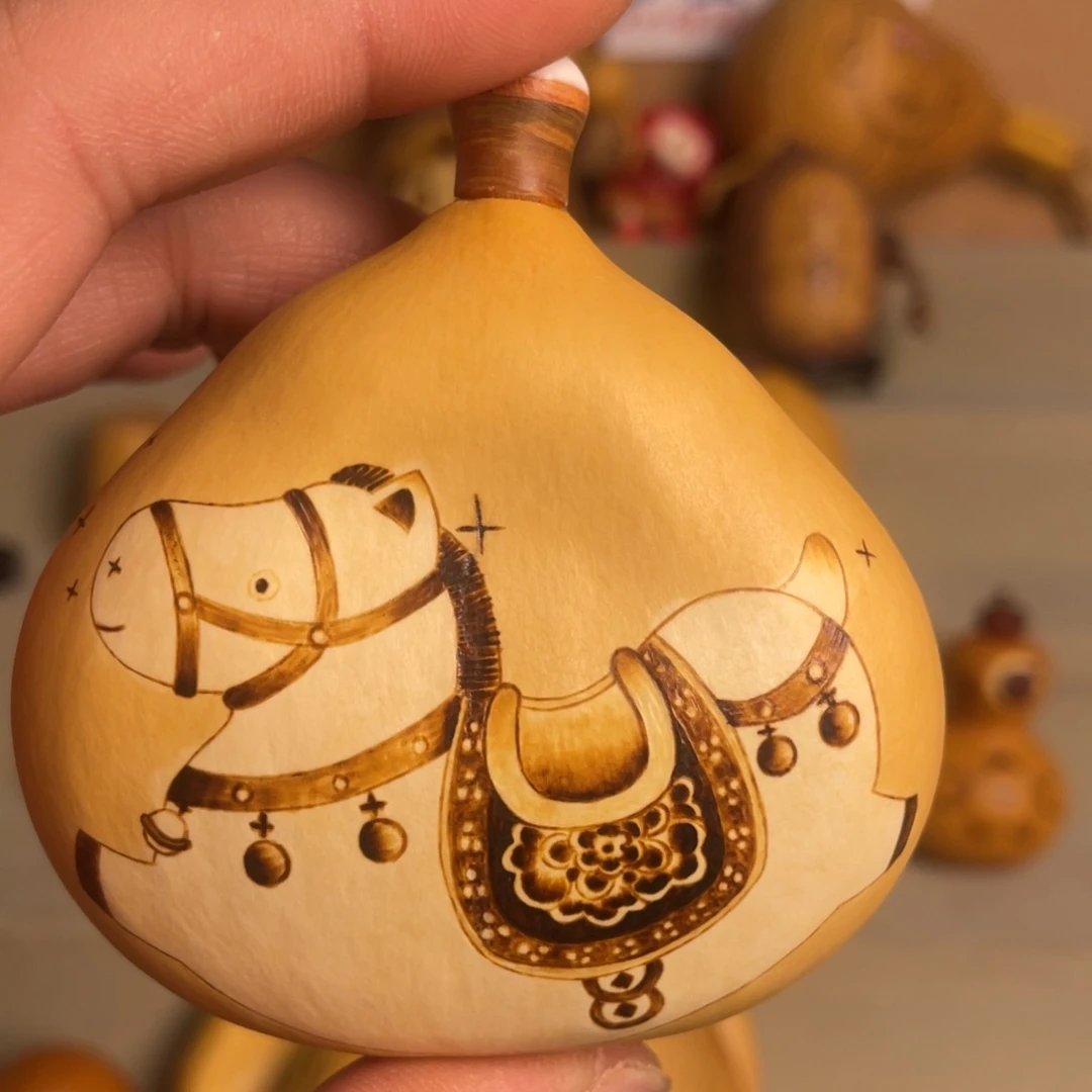 宛***余马上有米葫芦手工烙画