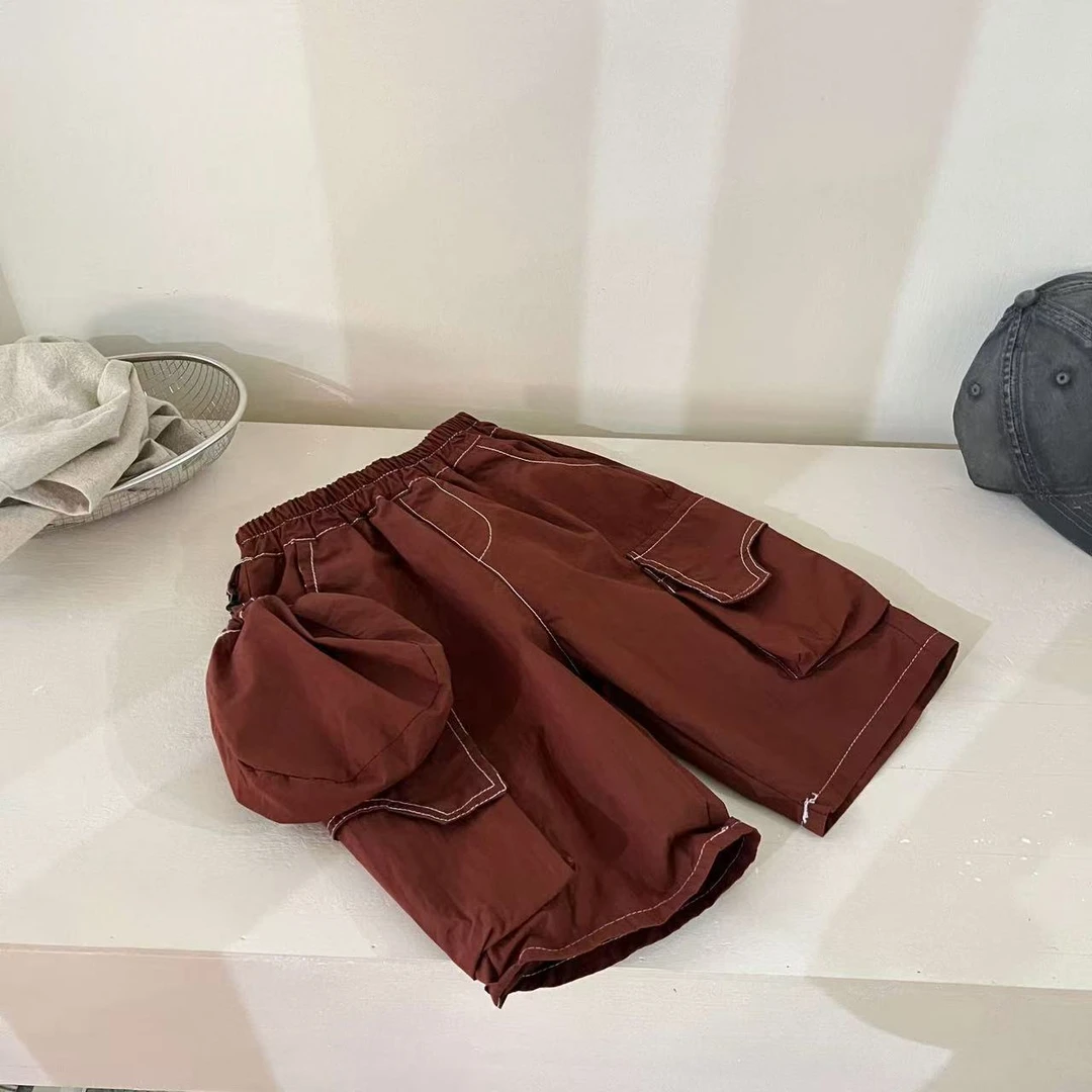 80024-2025新款儿童夏装带口袋装饰短裤