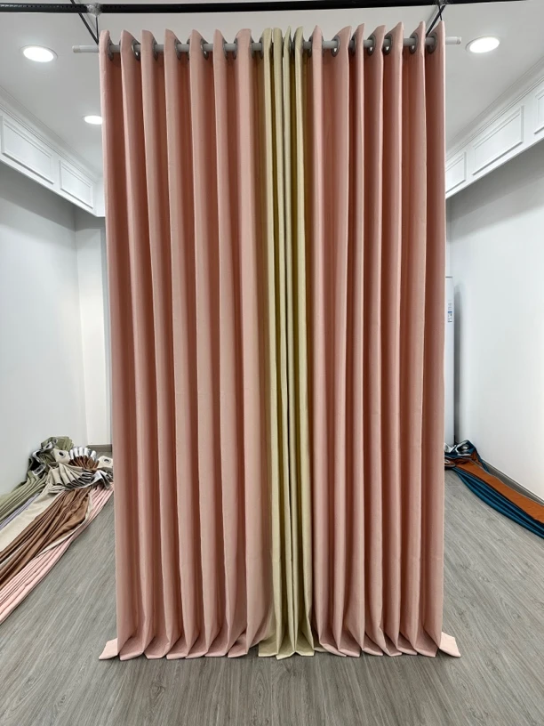 新款雪尼尔麻：蜜桃奶油（成品窗帘）