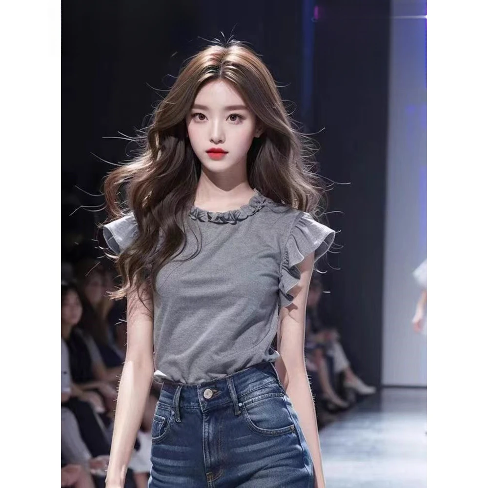 拉夏贝尔短袖T恤女款爆款2025网红洋气炸街五一旅游出街衣服女装