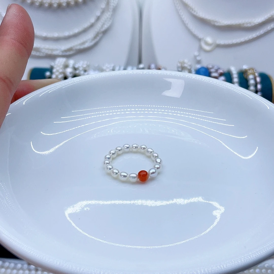 未镶嵌戒指淡水珍珠南**子